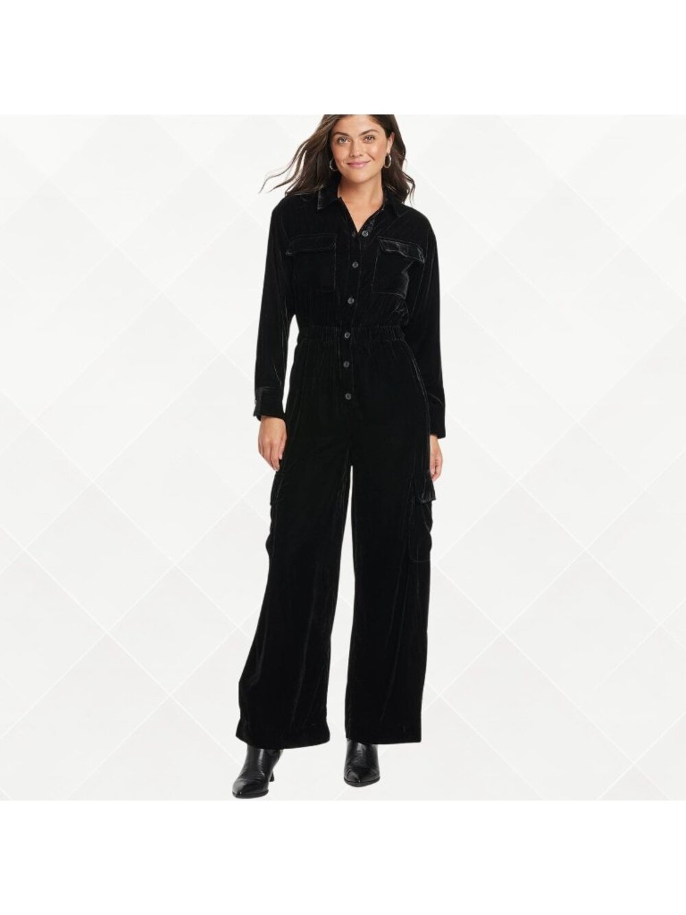 Universal Thread Velvet Jumpsuit • 0 • NWT • Black • WPT-100014